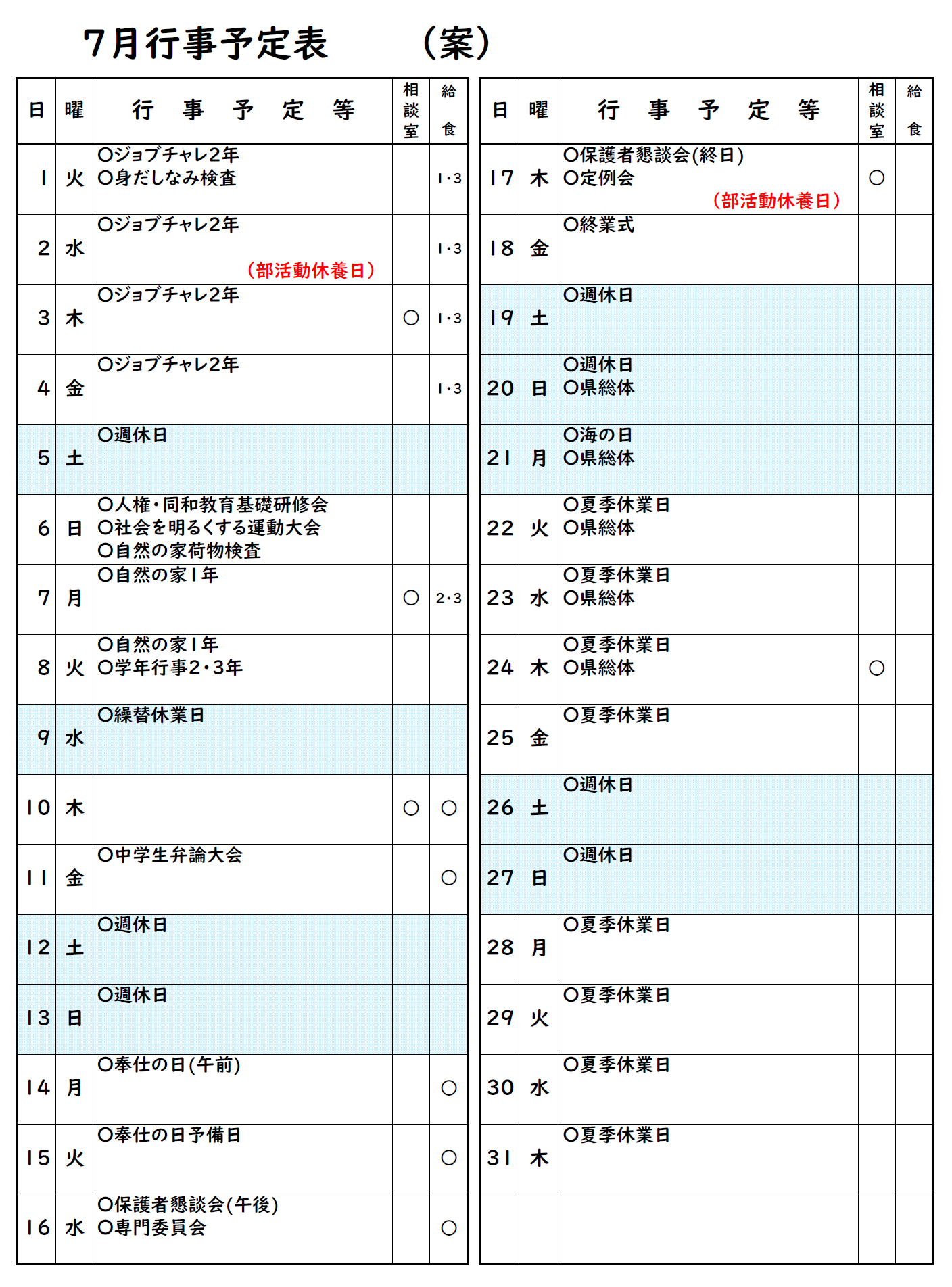 ７月